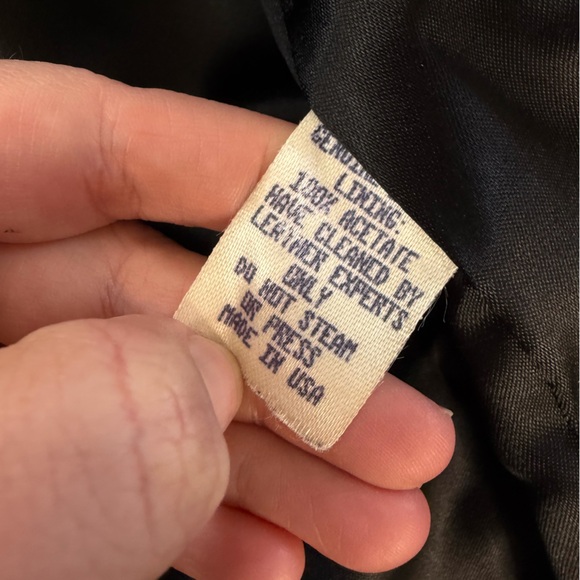 Marvin Richard’s J. Percy Leather Coat Jacket Womens Small Black Fur Trim - Picture 6 of 7